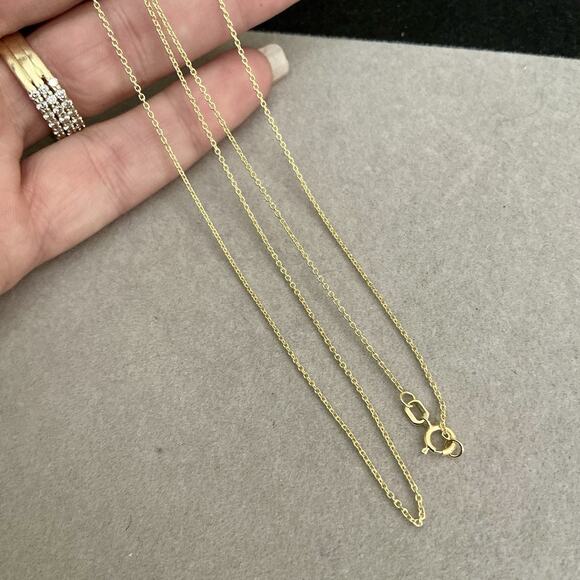 SOLID 10K Gold Cable Link Chain 1MM Necklace 24in BSI ~ NEW *LAST ONE* - Picture 6 of 10